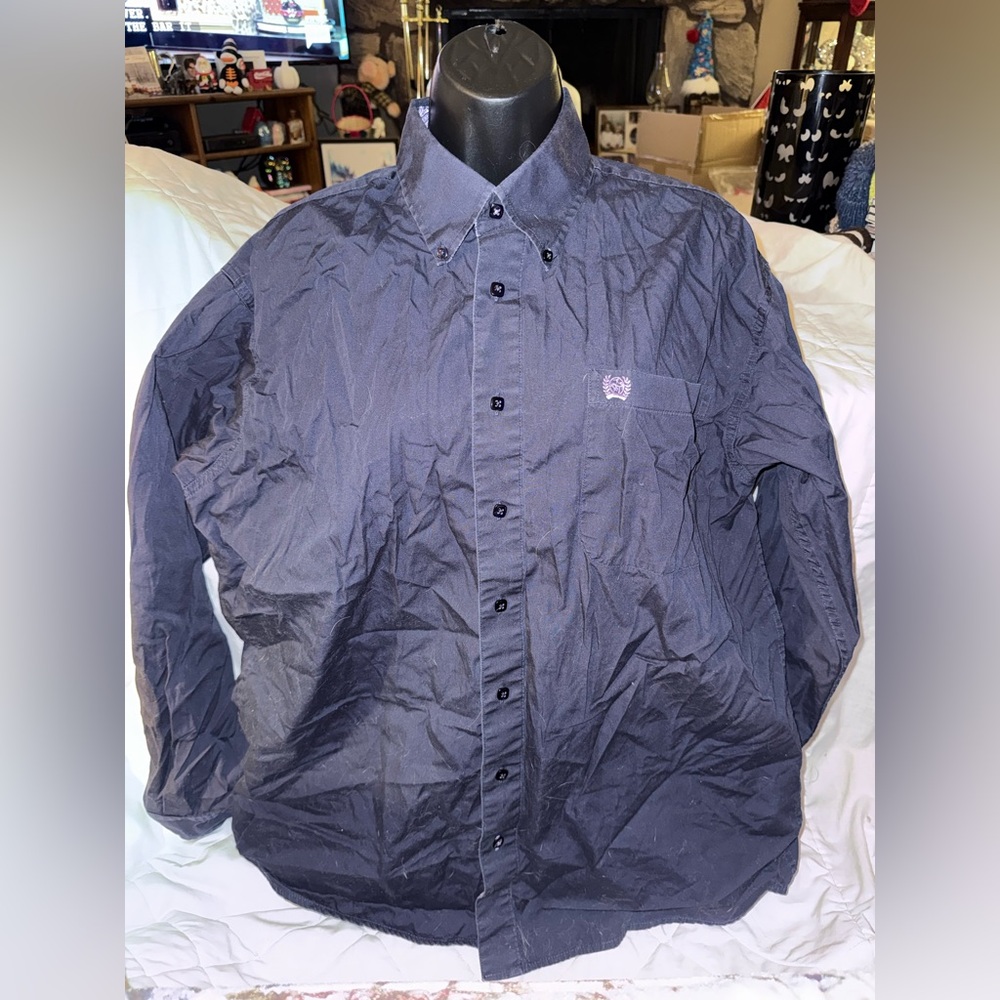 Cinch Solid Navy Western Button Down Shirt
